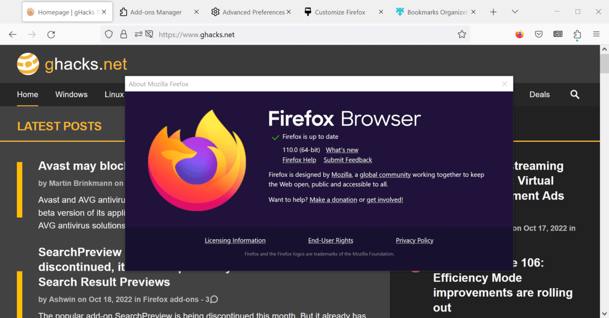 Mozilla Firefox 110发布，带来更好的WebGL性能和GPU加速的2D画布 - EVLIT
