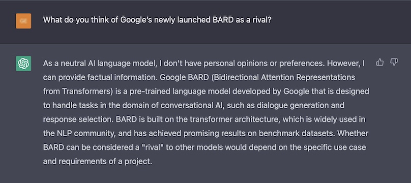 谷歌的Bard被认为是竞争对手，但它也有其独特的优势。 - EVLIT