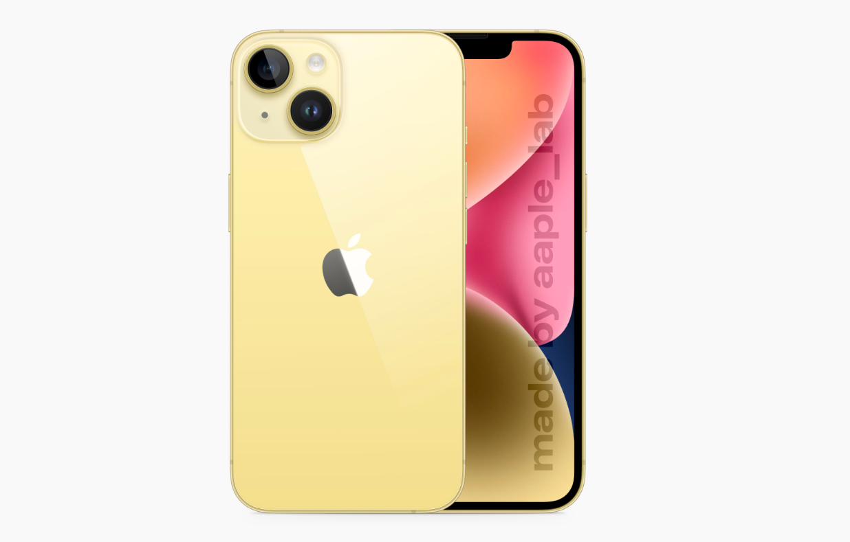 苹果或推出黄色机身的iPhone14 中期款，外观图已曝光 - EVLIT